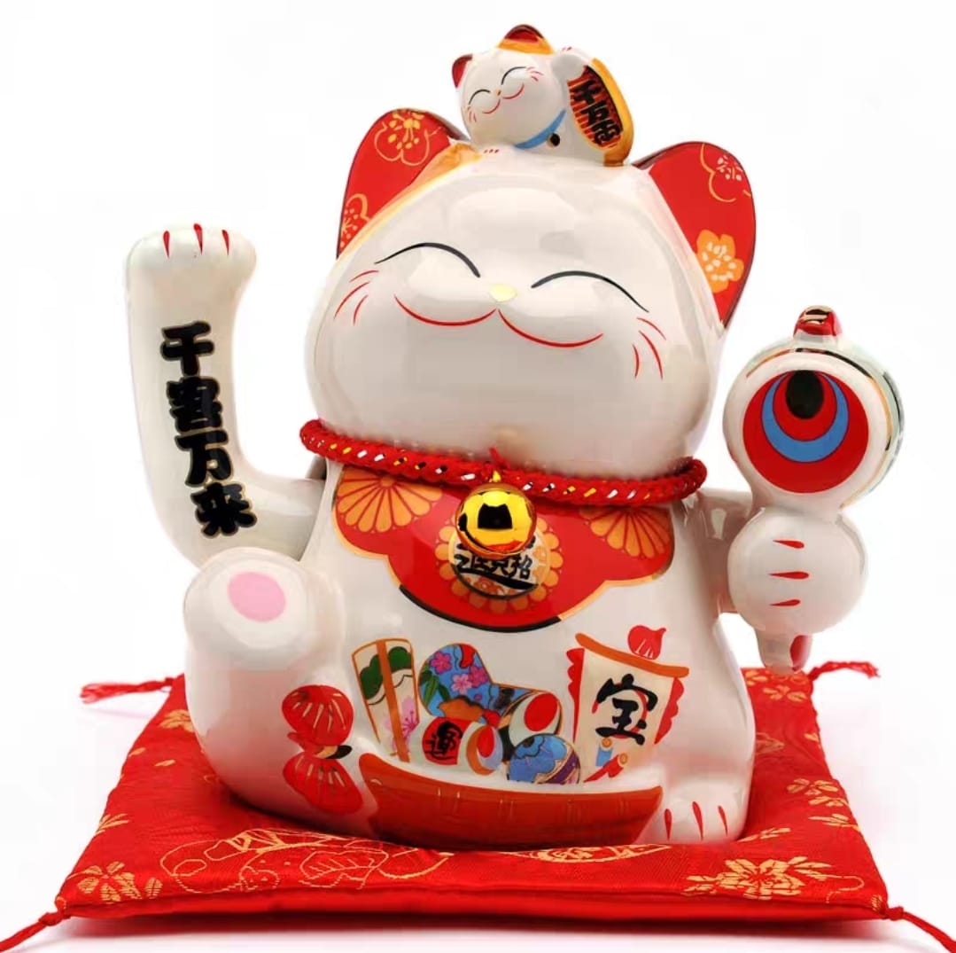 M-2733018 Jing Shi Gong Fang USB/Batt Mallet Hand Waving Fortune Cat (M)