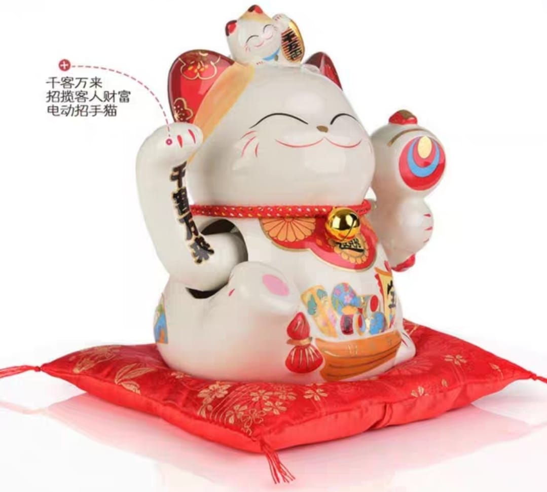 M-2733018 Jing Shi Gong Fang USB/Batt Mallet Hand Waving Fortune Cat (M)