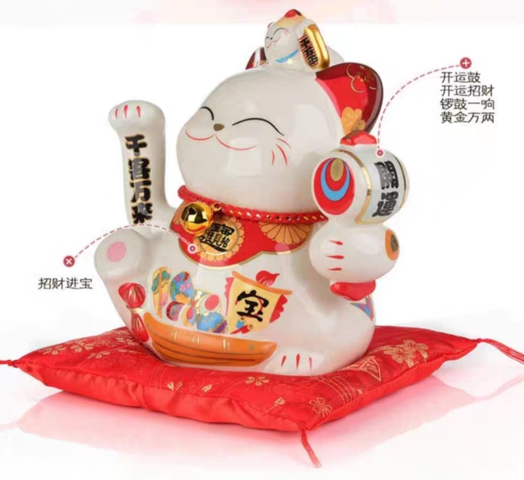 M-2733018 Jing Shi Gong Fang USB/Batt Mallet Hand Waving Fortune Cat (M)