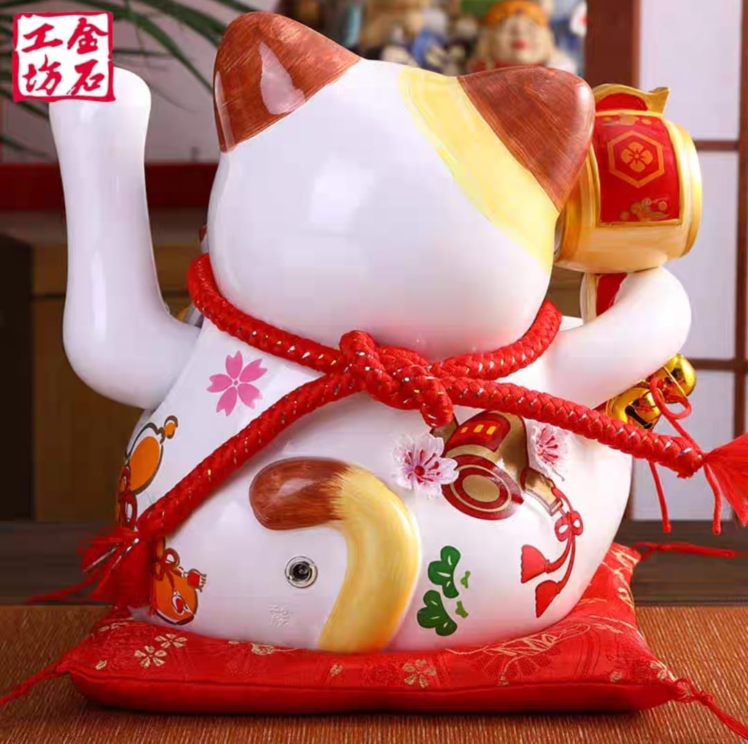 L-576125 Jin Shi Gong Fang USB/Batt Waving Hand Fortune Cat w Fan L)