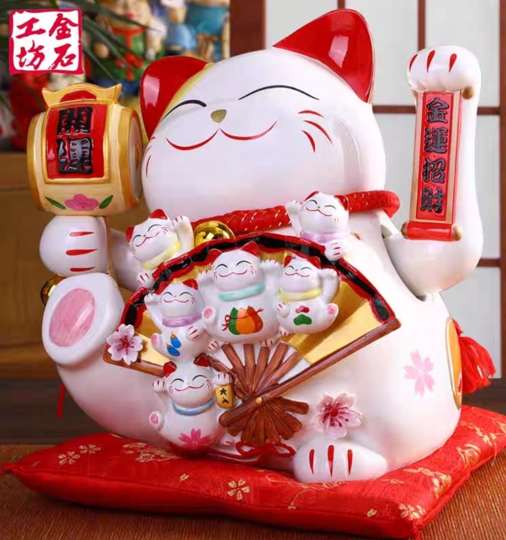 L-576125 Jin Shi Gong Fang USB/Batt Waving Hand Fortune Cat w Fan L)