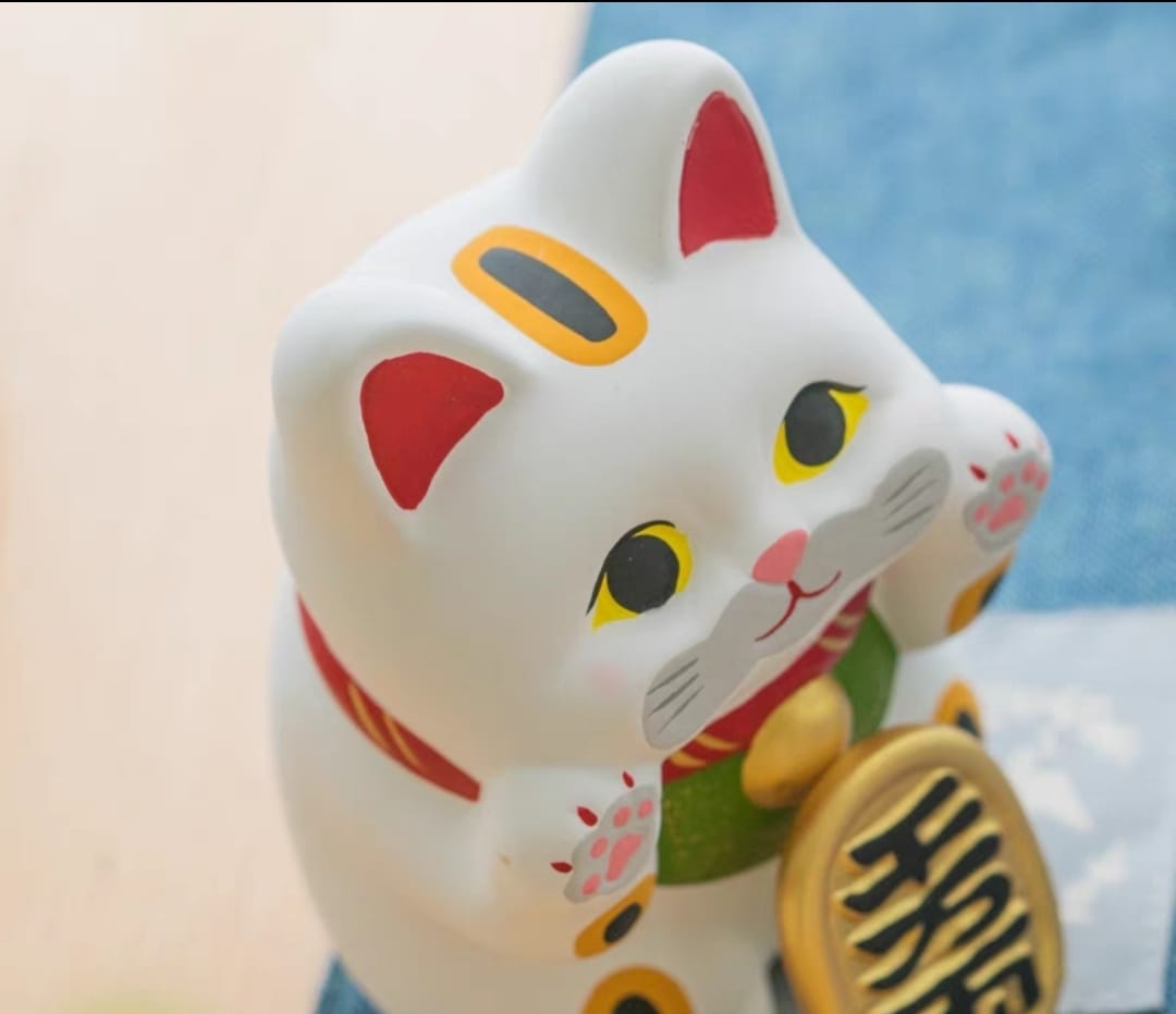 LHZ-1151501 Long Hu Zuo Chubby w Ryokan Fortune Cat (S)