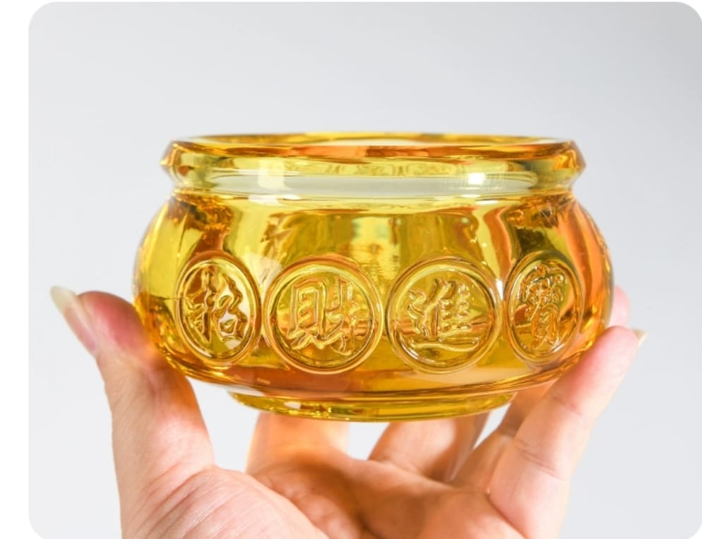 OAA-1001505 Liuli Rainbow/Gold Treasure Bowl (S)