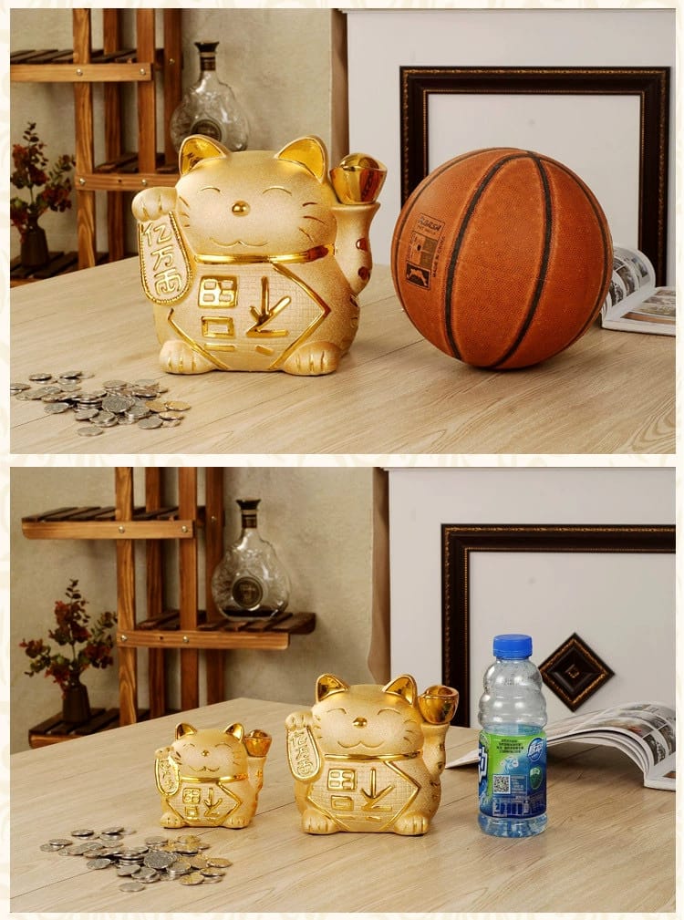 LM-570411 Le Miao Chubby Gold Coinbank Fortune Cat (S)