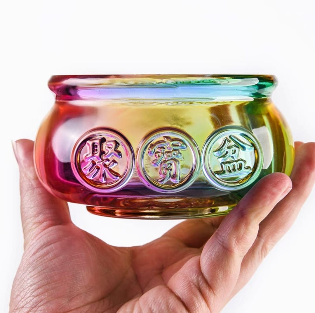 OAA-1001505 Liuli Rainbow/Gold Treasure Bowl (S)