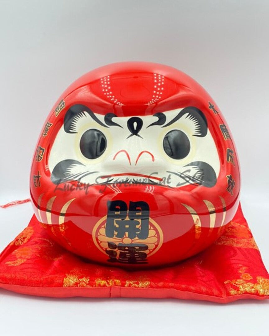 F-251919 Fu Yuan Mao Medium/Large Daruma Doll Porcelain Coin Bank (M) (L)