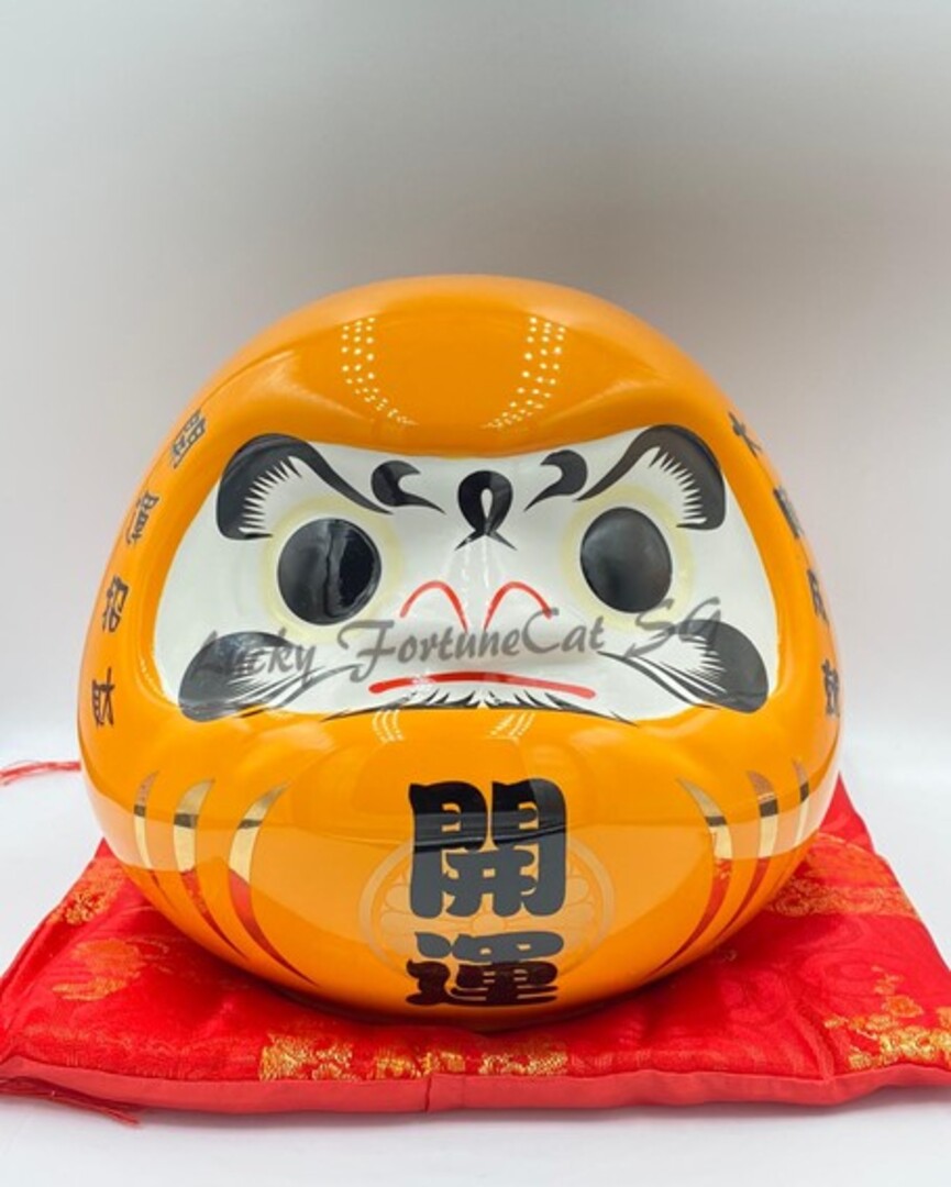 F-251919 Fu Yuan Mao Medium/Large Daruma Doll Porcelain Coin Bank (M) (L)