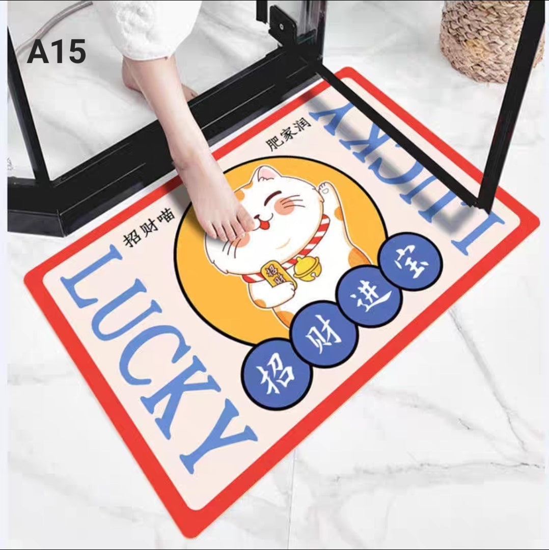 MAT-01-21 Fortune Cat Floor Mat (21 Designs Availble)