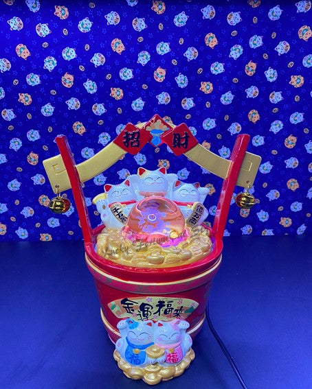 M-1052018 Jin Shi Gong Fang Water Fountain Fortune Cat (L)