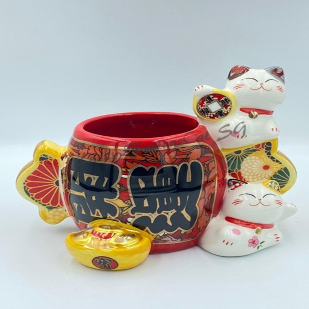 F-021013 福缘猫 Pen/Pencil Holder Fortune Cat 招财猫 - Lucky FortuneCat SG Megamall