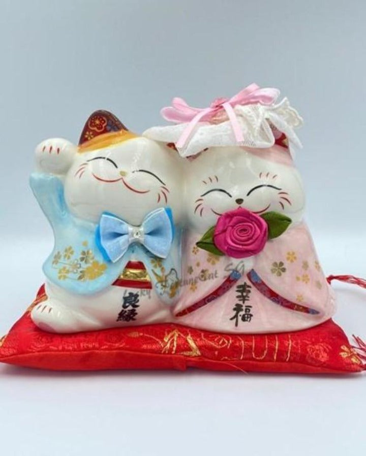 M-3519012 金石工坊 Couple Wedding Veil Fortune Cat 招财猫 - Lucky FortuneCat SG Megamall