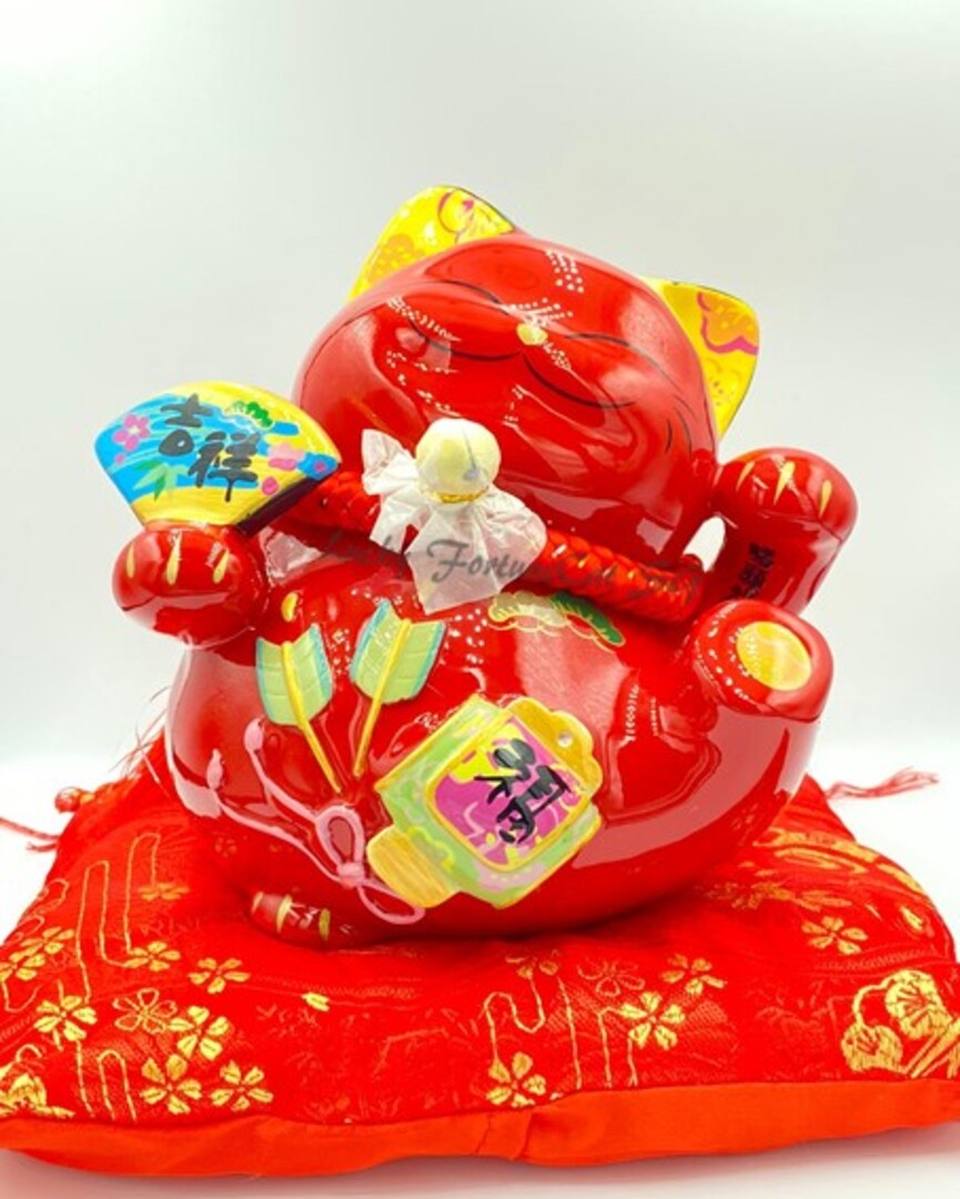 M-0524017 Jin Shi Gong Fang Red Fortune Cat (M)