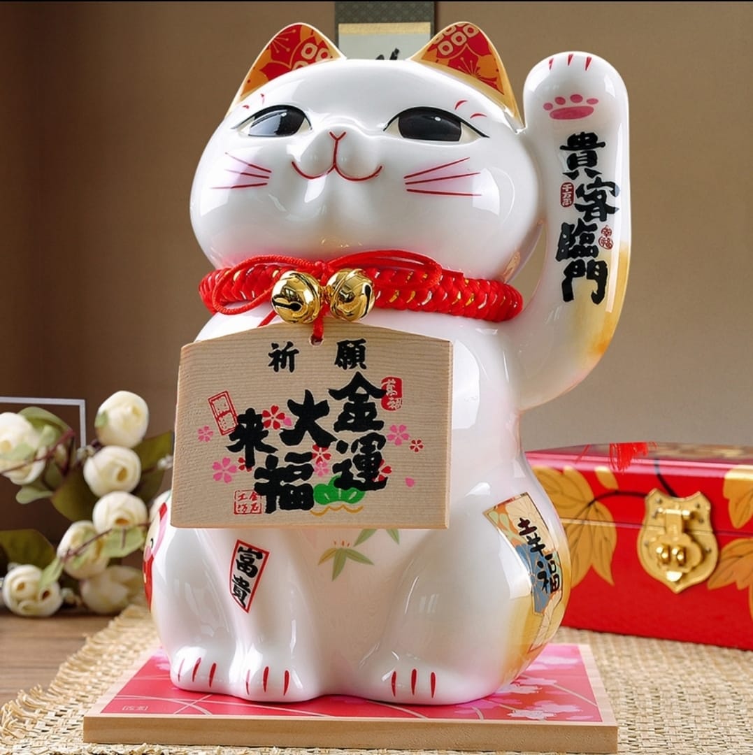 L-4040025 金石工坊 Large Open Eyes Fortune Cat 招财猫 - Lucky FortuneCat SG Megamall
