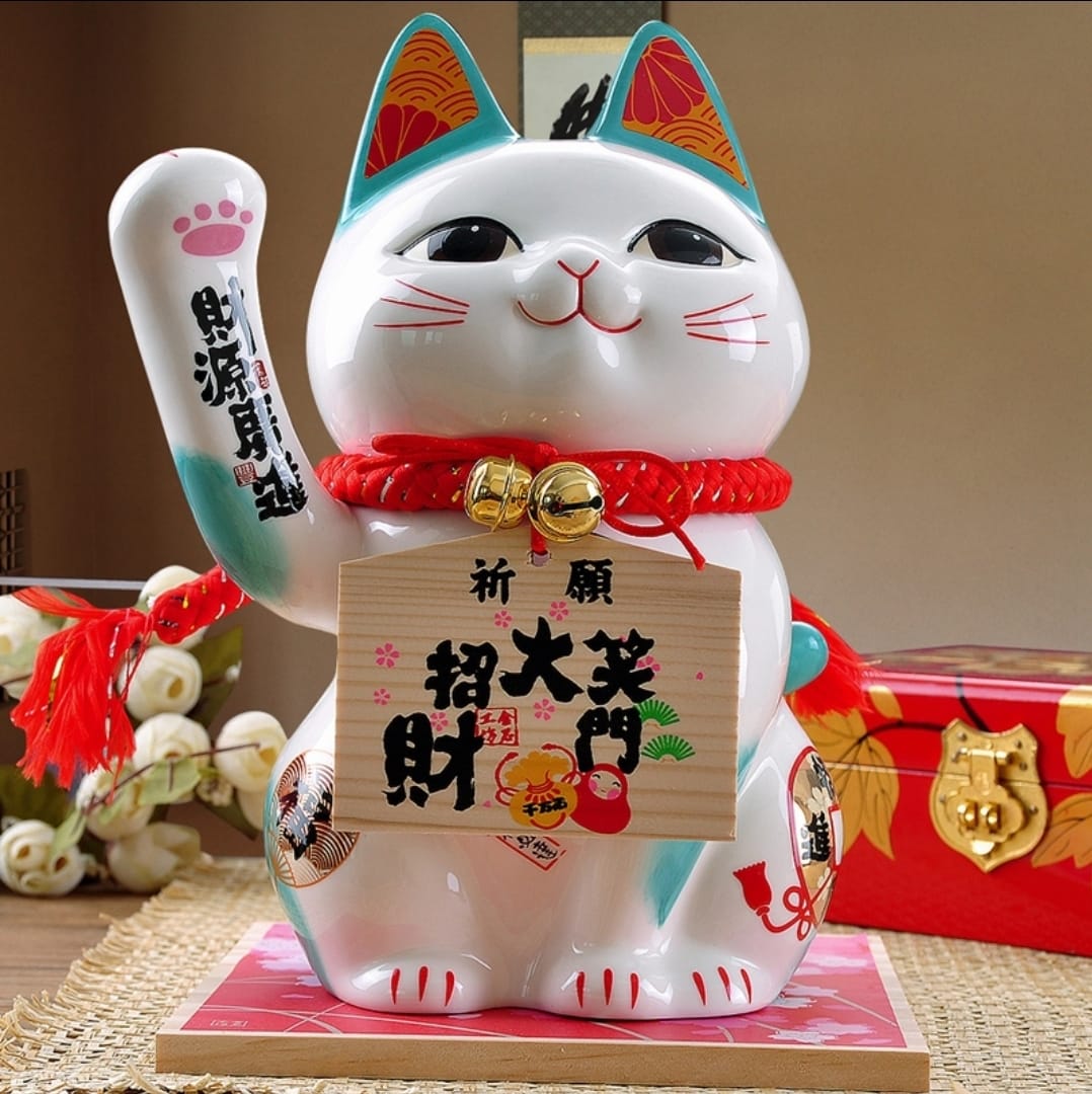 L-4040025 Jin Shi Gong Fang Large Open Eyes Fortune Cat (L)