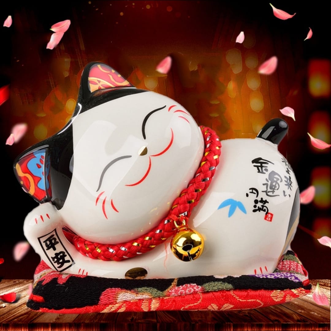 S-1010008 金石工坊 Lying Down Fortune Cat 招财猫 - Lucky FortuneCat SG Megamall