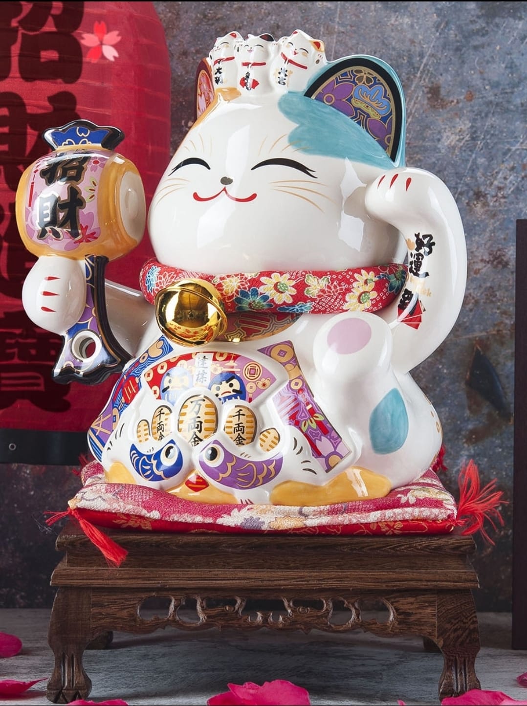 L-1648265 Jin Shi gong Fang Mallet Fortune Cat  (L)