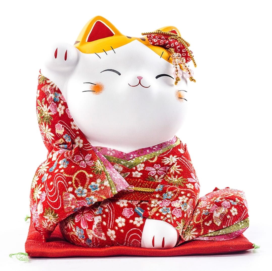 YS-08/09/18 Yakushigama Kimono Fortune Cat (L)