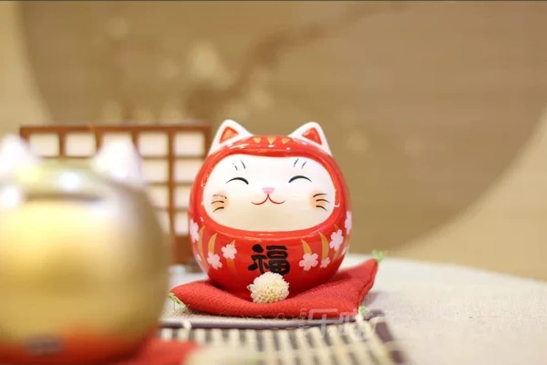 YS-111609/YS-121609 Yakushigama Daruma Fortune Cat (S) (M) (L)