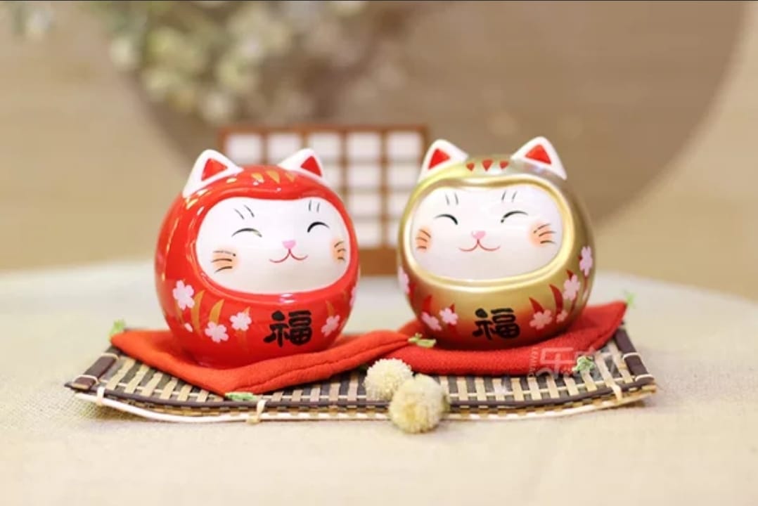 YS-111609/YS-121609 Yakushigama Daruma Fortune Cat (S) (M) (L)