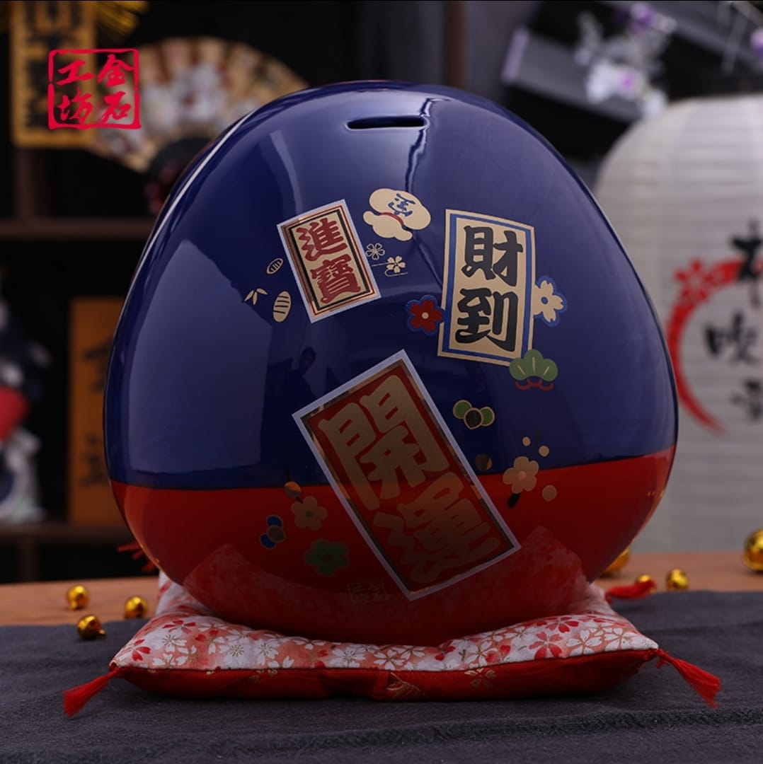 D-0345016 Jin Shi Gong Fang Blue Daruma (L)