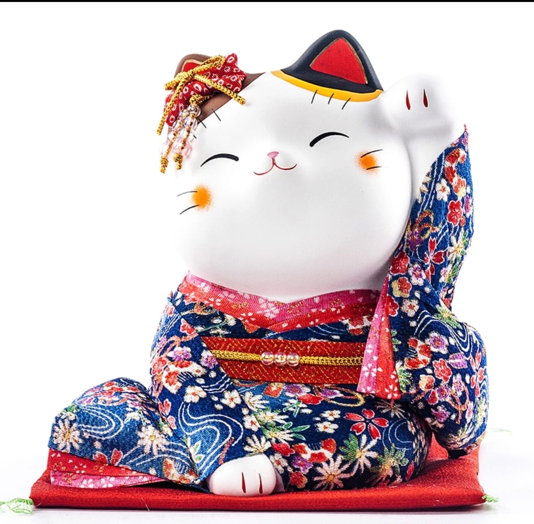 YS-08/09/18 Yakushigama Kimono Fortune Cat (L)