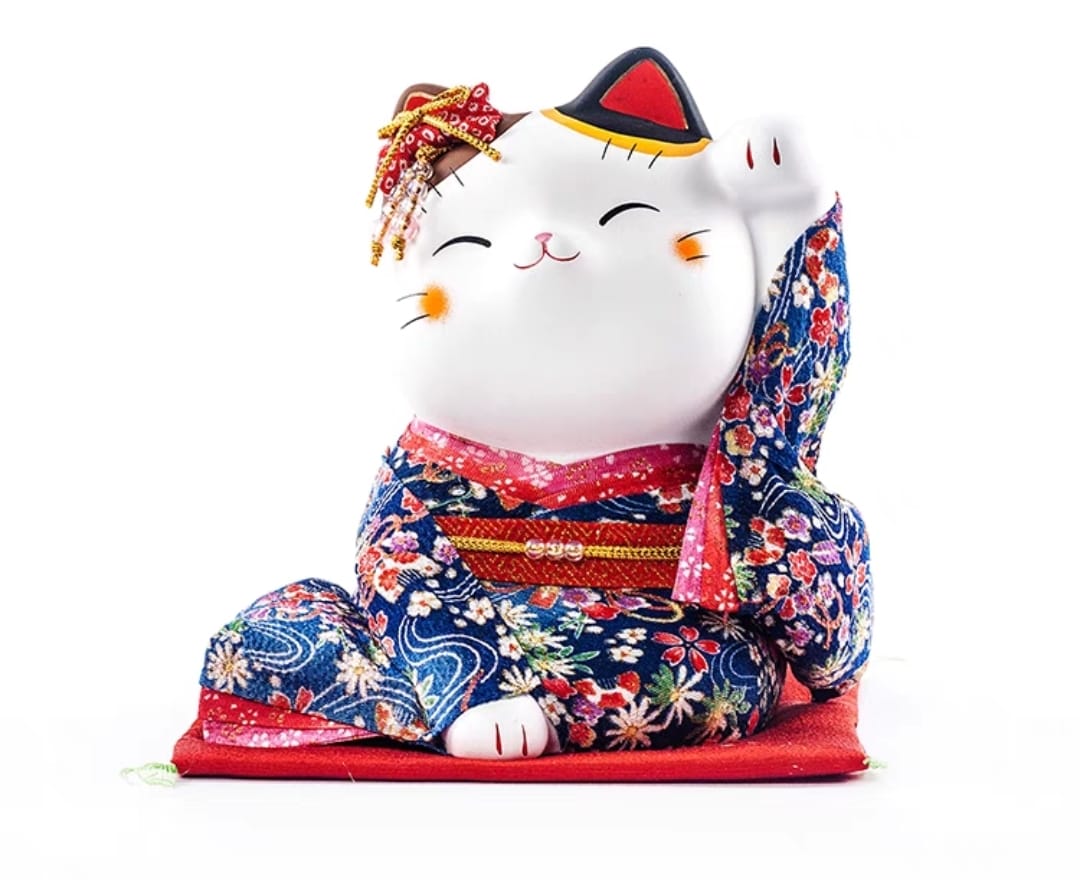 YS-08/09/18 Yakushigama Kimono Fortune Cat (L)