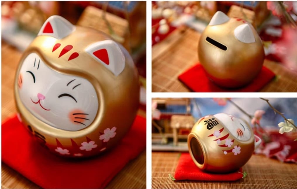 YS-111609/YS-121609 Yakushigama Daruma Fortune Cat (S) (M) (L)