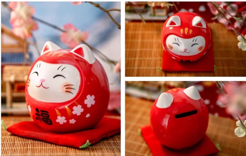 YS-111609/YS-121609 Yakushigama Daruma Fortune Cat (S) (M) (L)