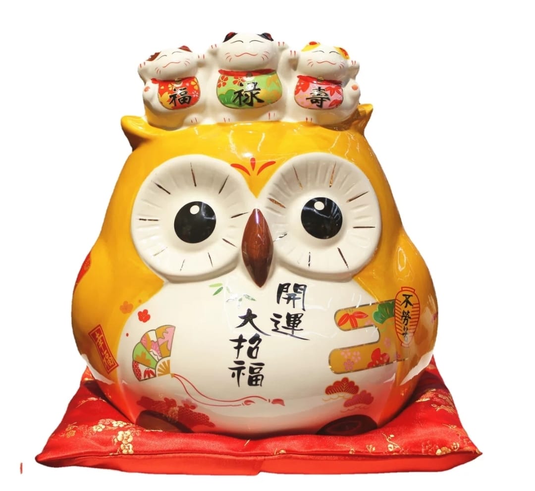 LM-172029 Chubby Owl Coin Bank (L)