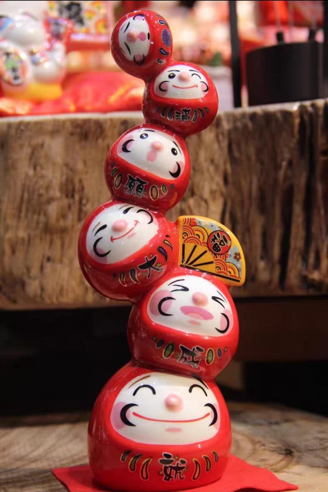 F-751022 Fu Yuan Mao Daruma/Fortune Cat Stand (M)