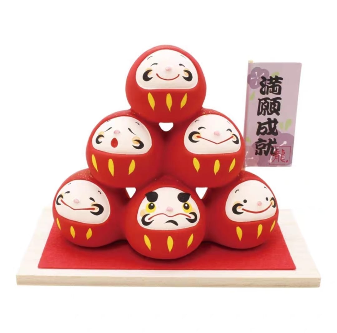 LHZ-542913/LHZ-552913 Long Hu Zuo Fortune Cat & Daruma Stand (M)