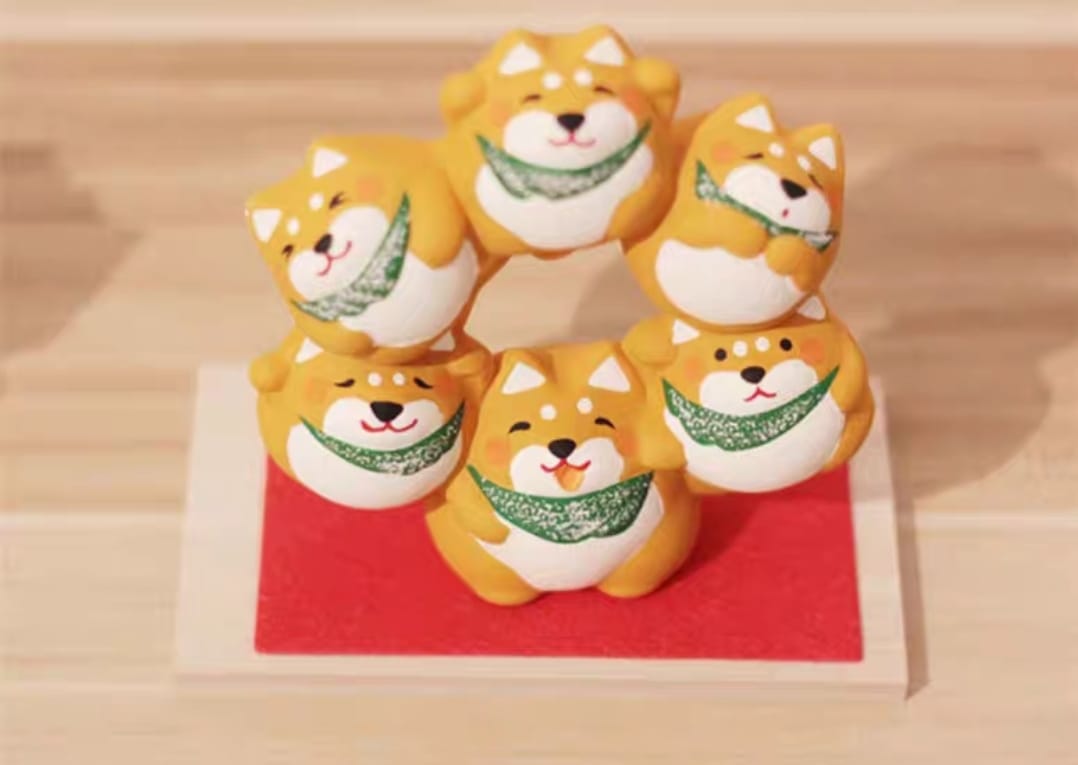 LHZ-633113-LHZ-653113 Long Hu Zuo Six Fortune Cat/Daruma/Shiba Inu (M)