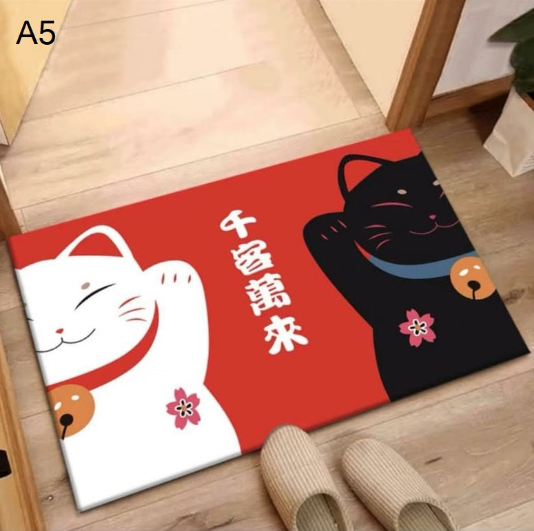 MAT-01-21 Fortune Cat Floor Mat (21 Designs Availble)