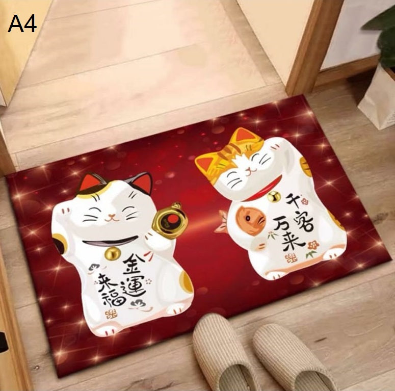 MAT-01-21 Fortune Cat Floor Mat (21 Designs Availble)