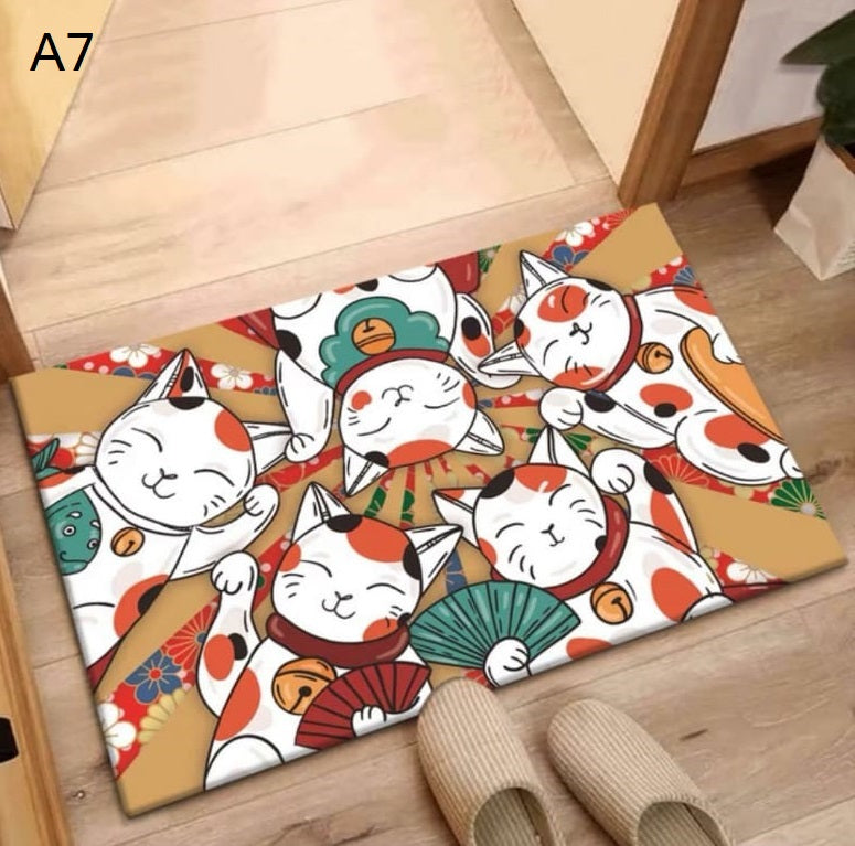 MAT-01-21 Fortune Cat Floor Mat (21 Designs Availble)