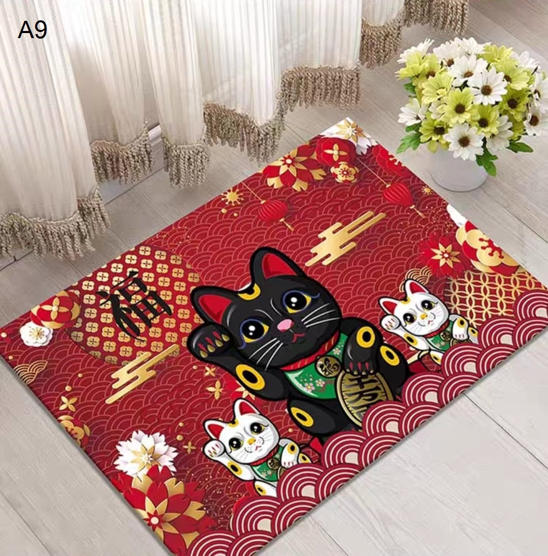 MAT-01-21 Fortune Cat Floor Mat (21 Designs Availble)