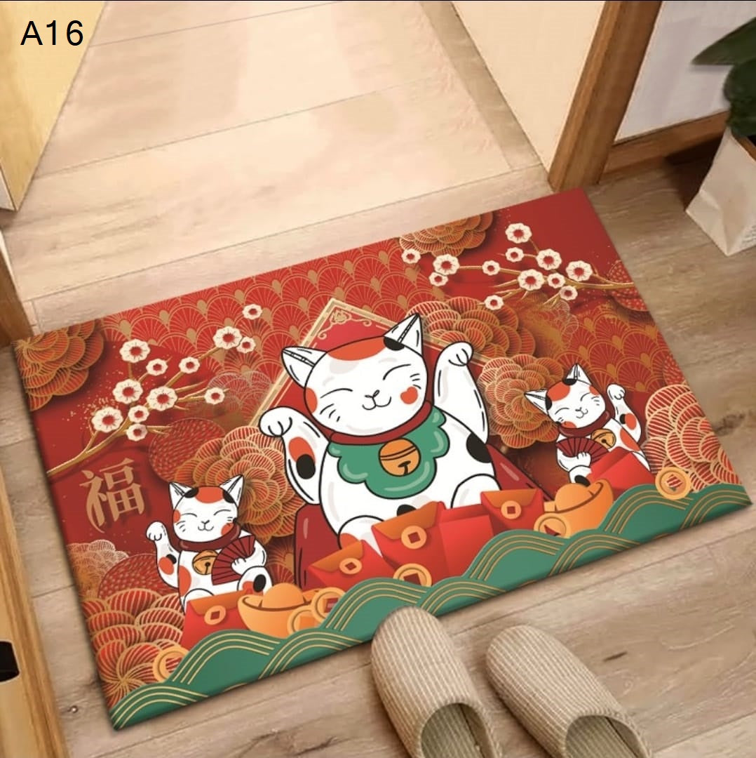 MAT-01-21 Fortune Cat Floor Mat (21 Designs Availble)