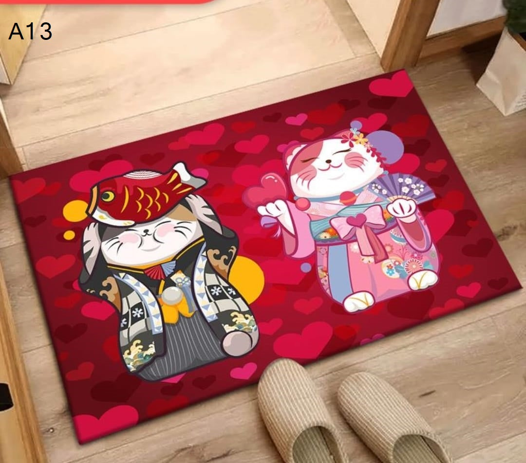 MAT-01-21 Fortune Cat Floor Mat (21 Designs Availble)