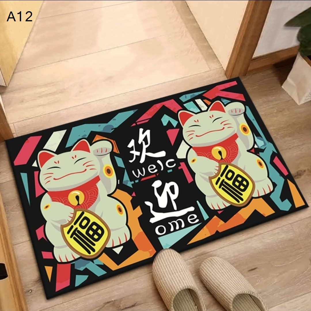 MAT-01-21 Fortune Cat Floor Mat (21 Designs Availble)