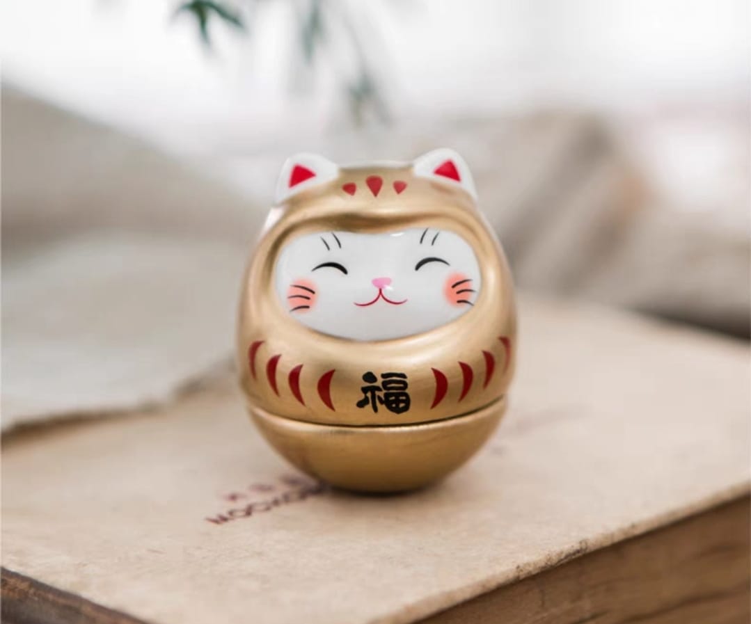 YS-940445-YS-970445 Yakushigama Fortune Cat Daruma Bu Dao Weng (S)