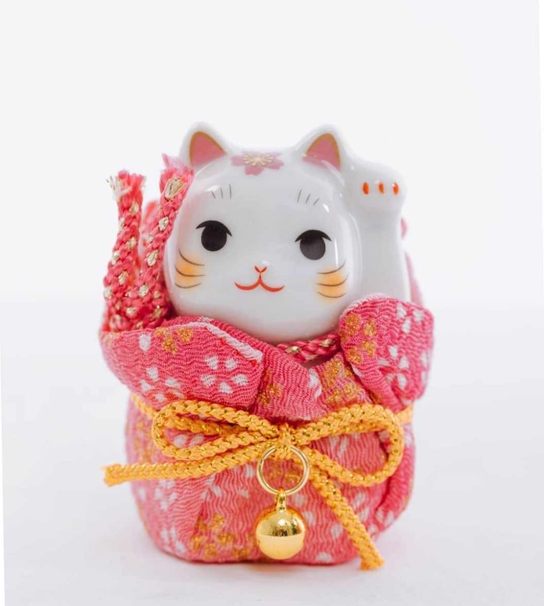 YS-1011807 Yakushigama Pink Kimono Fortune Cat (S)