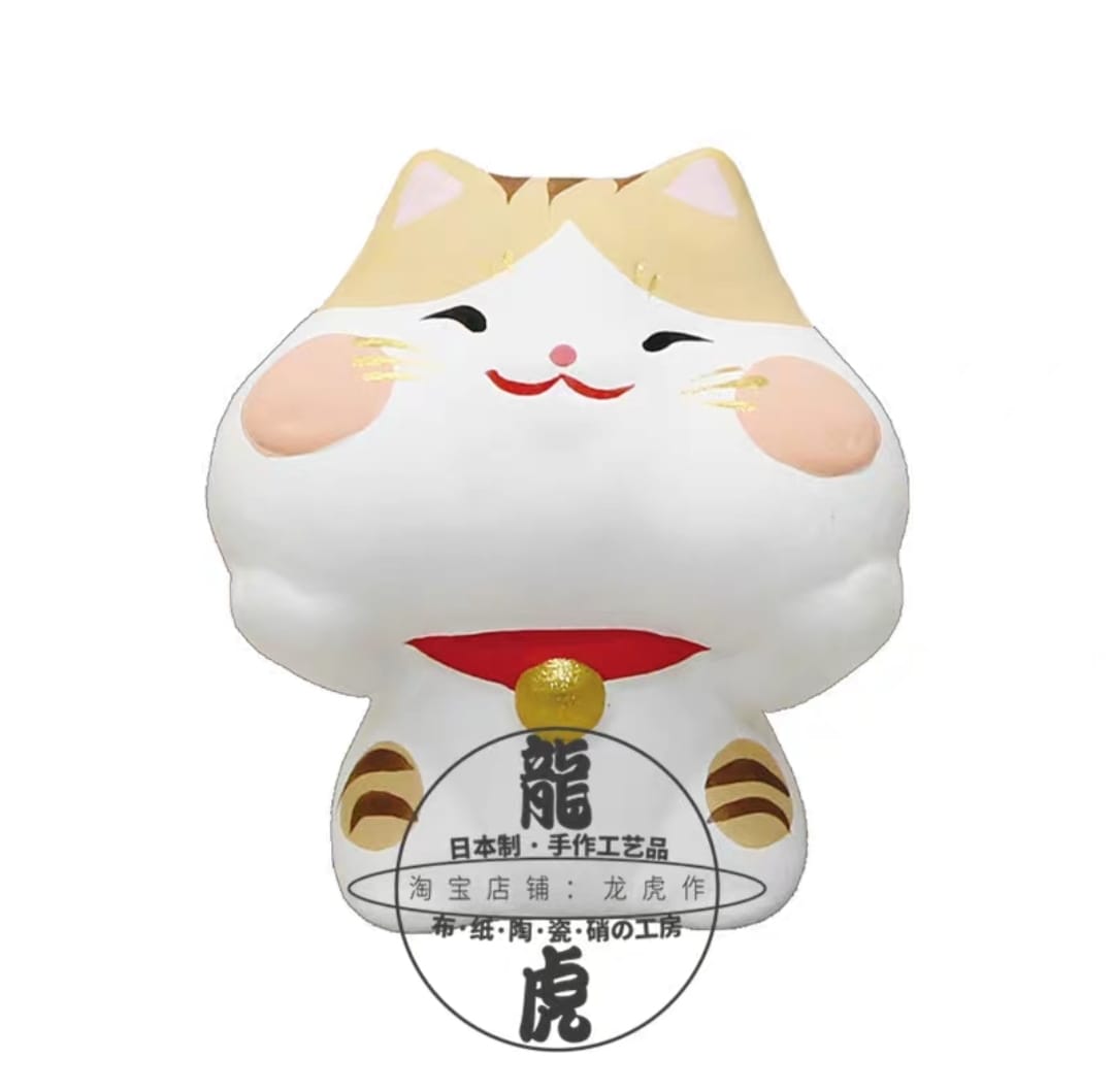 LHZ-883235-LHZ-923235 Long Hu Zuo Chubby Cheeks Omikuji Fortune Cat(S)