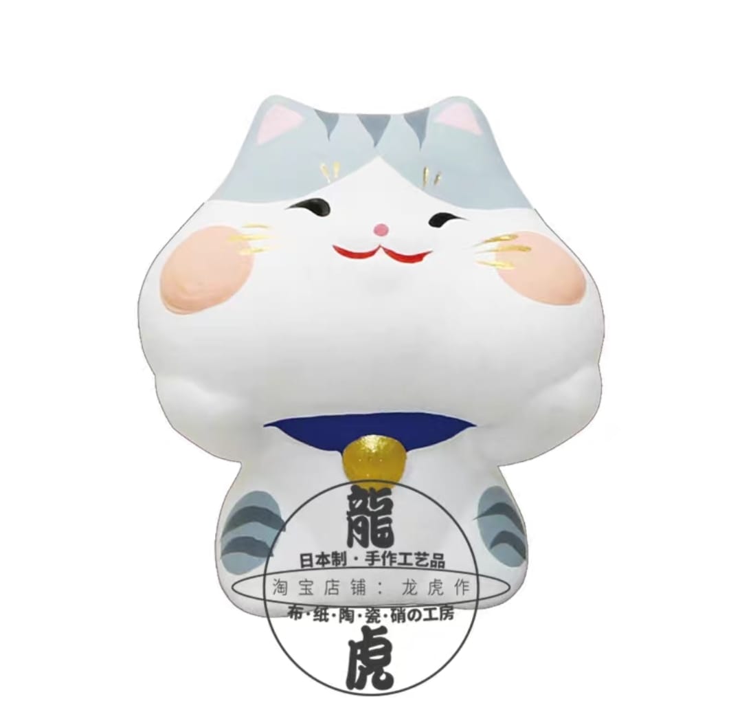 LHZ-883235-LHZ-923235 Long Hu Zuo Chubby Cheeks Omikuji Fortune Cat(S)