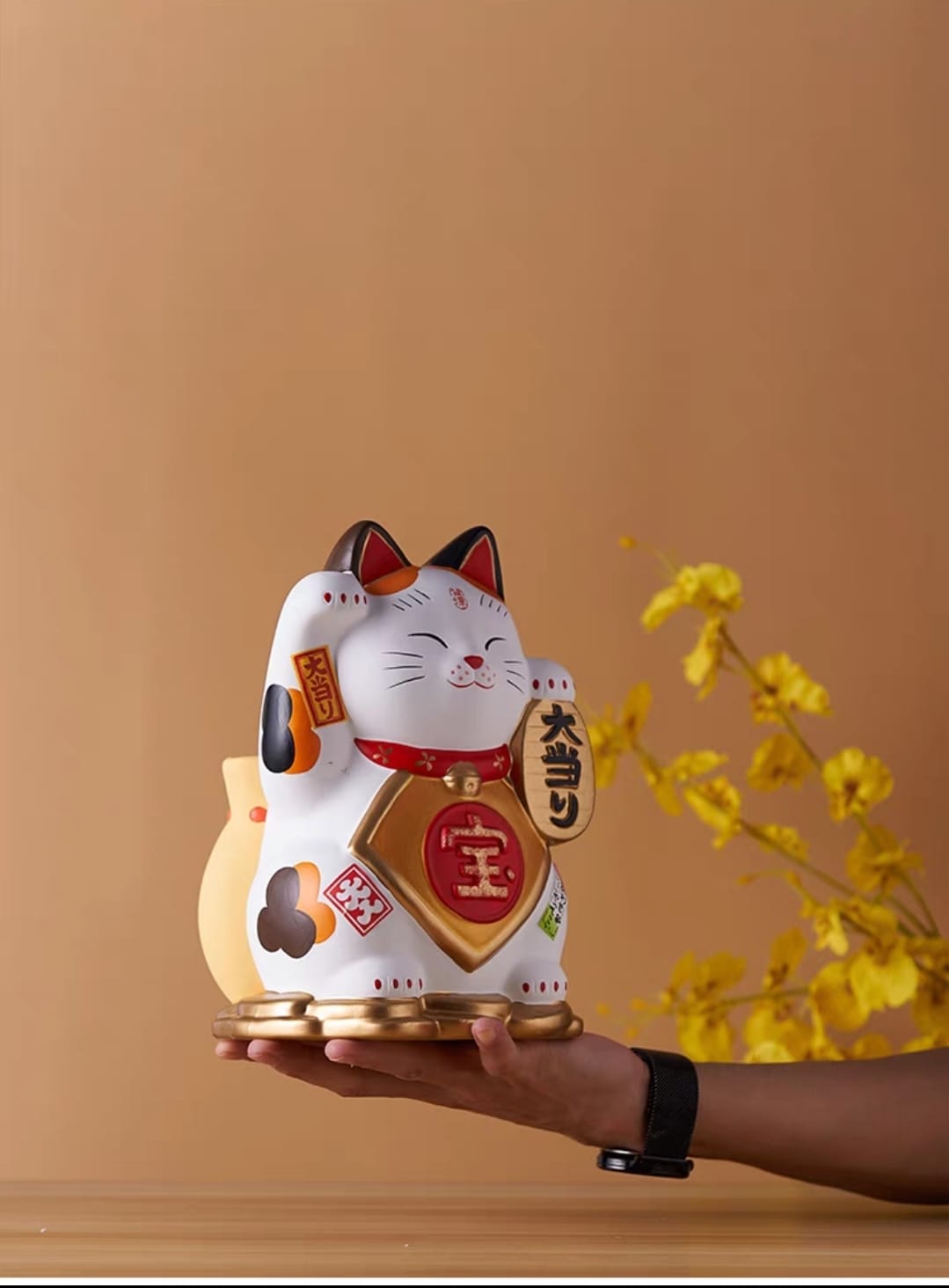 YS-11942215 Yakushigama 药师窑 Money Bag Forrtune Cat 招财猫 (L)