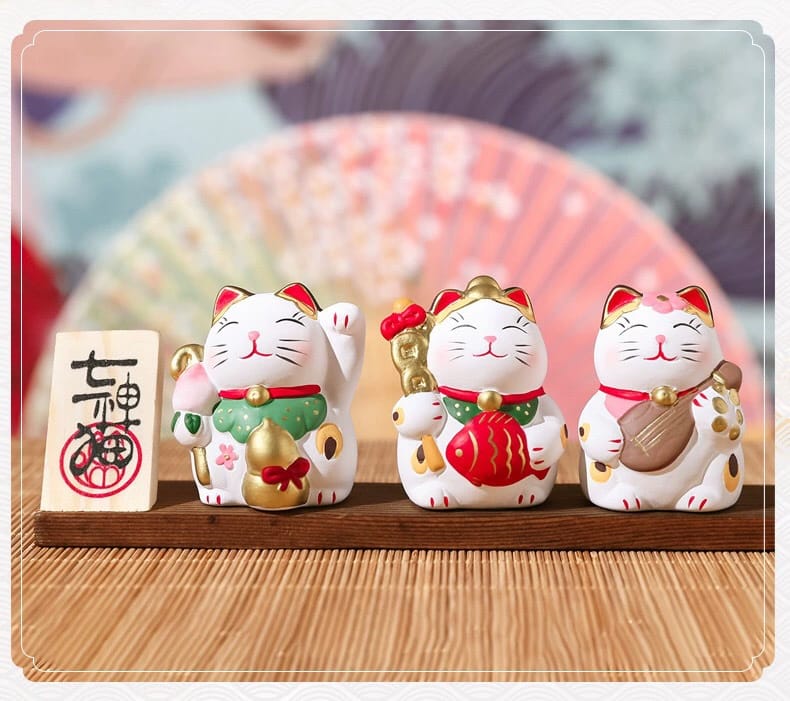 LM-410493 Le Miao Seven Lucky God Fortune Cat Gift Set (M)