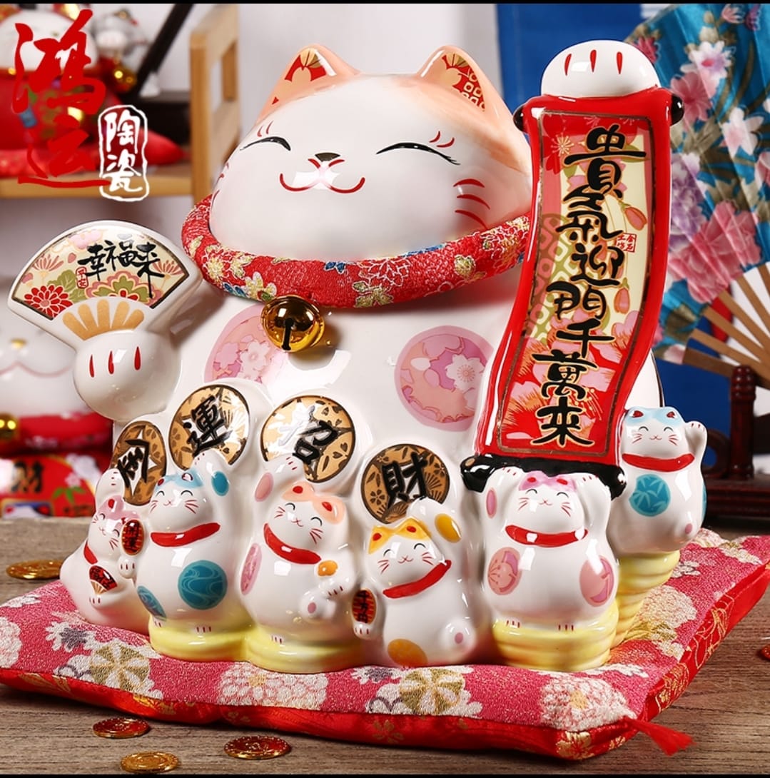 L-2358023 Jin Shi Gong Fang Chubby Fortune Cat (L)