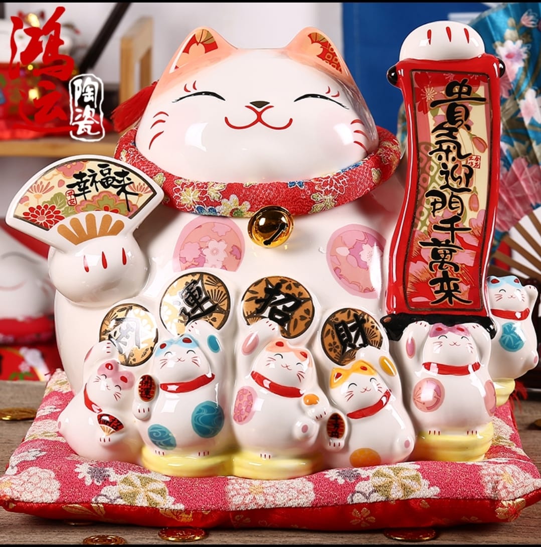 L-2358023 Jin Shi Gong Fang Chubby Fortune Cat (L)