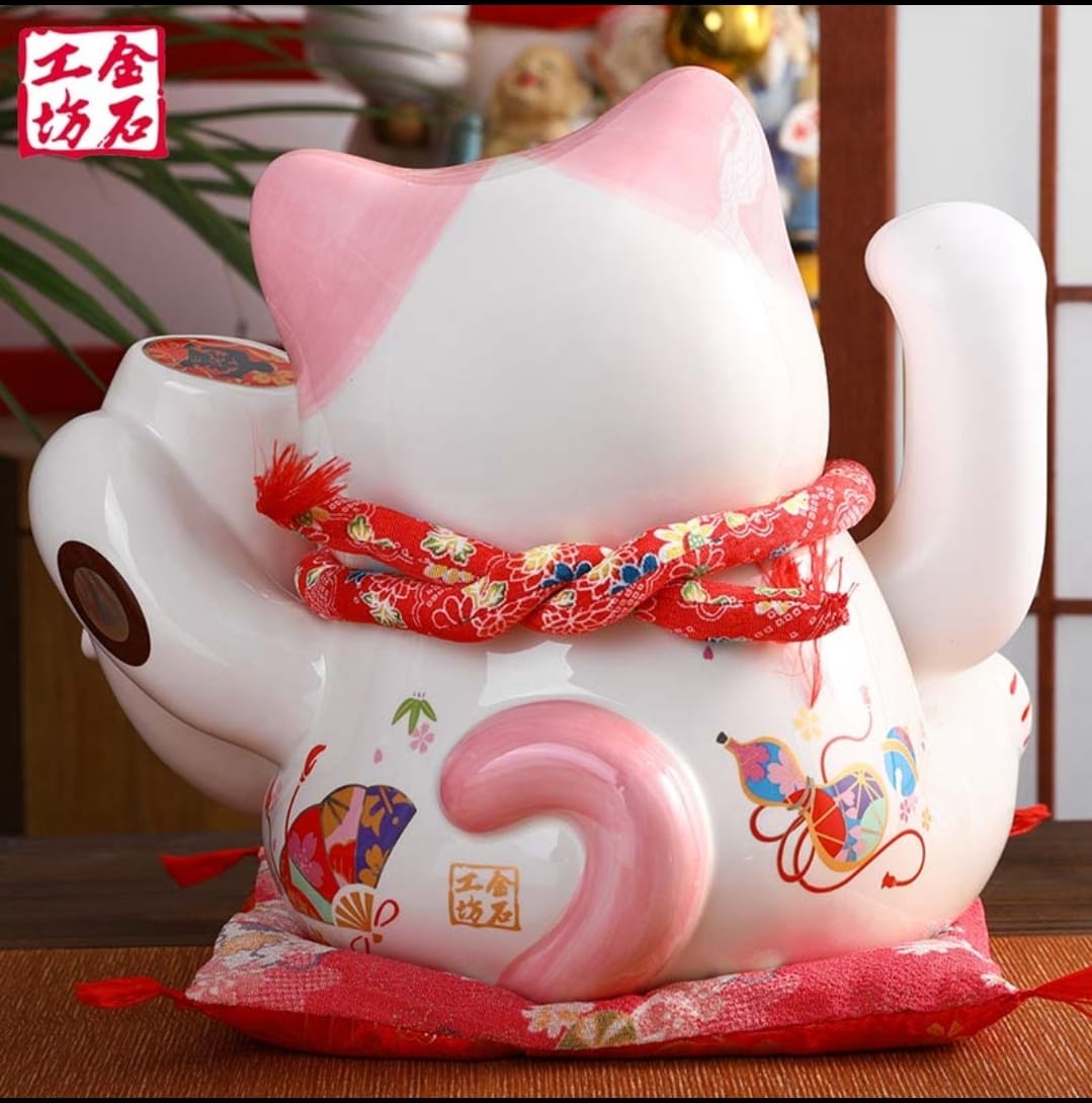 L-5260275 Jin Shi Gong Fang USB/Batt Pink Koi FIsh Fortune Cat (L)