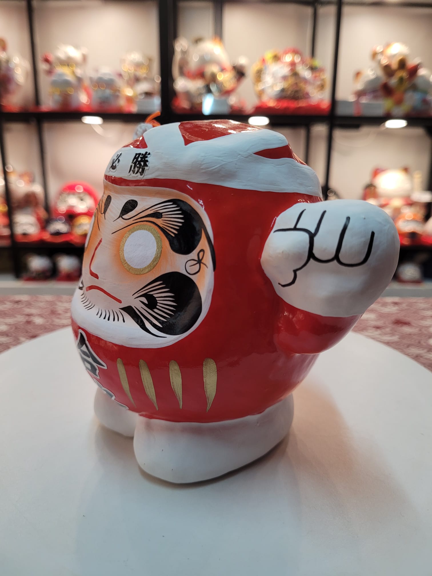 JP-2632155 Hanjiro Traditional Hand-Made Samurai Daruma (M)