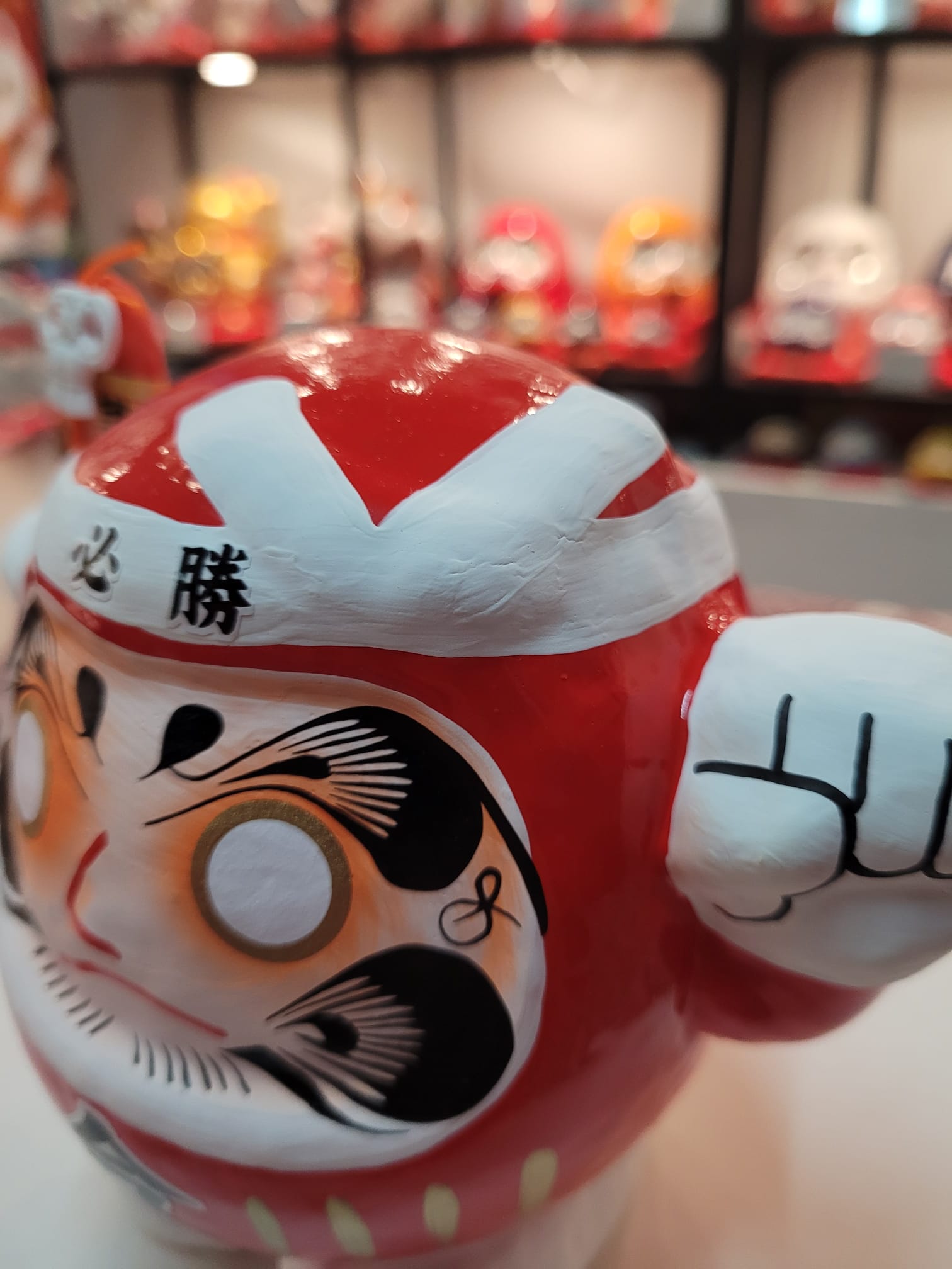 JP-2632155 Hanjiro Traditional Hand-Made Samurai Daruma (M)